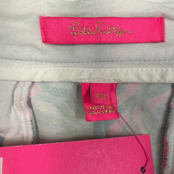 LILLY PULITZER Buttercup Knit Shorts Sz 10 Amalfi Blue Leaf It Wild Resort NWT - Picture 11 of 16